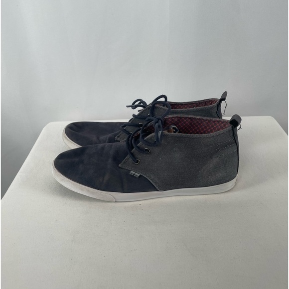 Ben Sherman Bristol Chukka High‎ Top Canvas Sneaker in Navy Size 11 - Picture 2 of 7